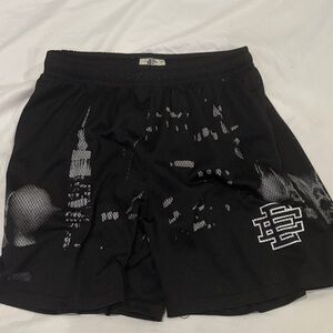Eric Emanuel Black Graphic Athletic Shorts